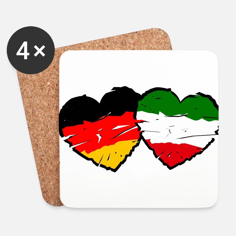 Deutsch Italiener - Untersetzer (4er-Set) - Weiß