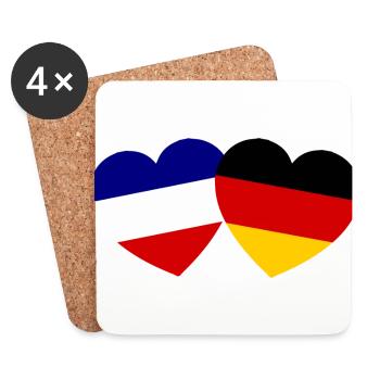 France Allemagne Amitié - Dessous de verre (lot de 4) - blanc - Devant