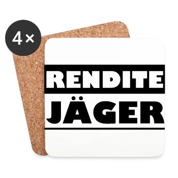 Der Renditejäger - Untersetzer (4er-Set) - Weiß - Vorne
