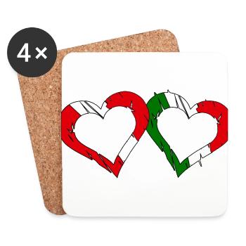 L’amour de l’Autriche et de l’Italie - Dessous de verre (lot de 4) - blanc - Devant