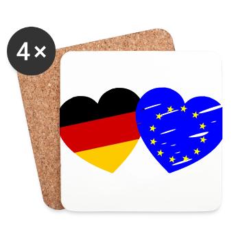 Die Deutsch Europäische Liebe - Untersetzer (4er-Set) - Weiß - Vorne