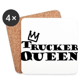 Die Trucker Prinzessin - Untersetzer (4er-Set) - Weiß - Vorne