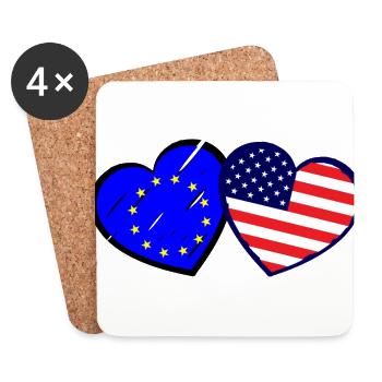 L’amour américain de l’Europe - Dessous de verre (lot de 4) - blanc - Devant
