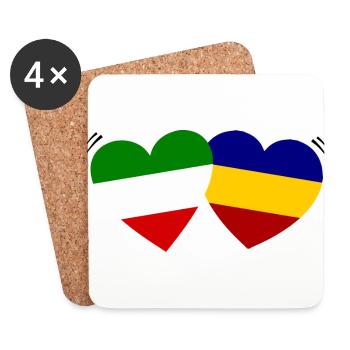 Italien Rumänien Liebe - Untersetzer (4er-Set) - Weiß - Vorne