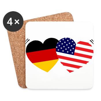 États-Unis et Allemagne - Dessous de verre (lot de 4) - blanc - Devant