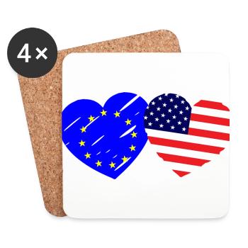 L’amitié américano-européenne - Dessous de verre (lot de 4) - blanc - Devant