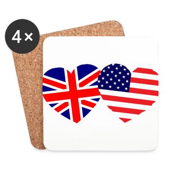 Amis anglo-américains - Dessous de verre (lot de 4) - blanc - Devant