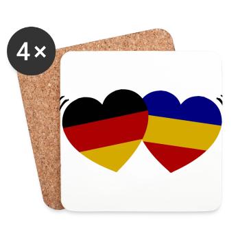 Rumänien Deutschland Partnerschaft - Untersetzer (4er-Set) - Weiß - Vorne