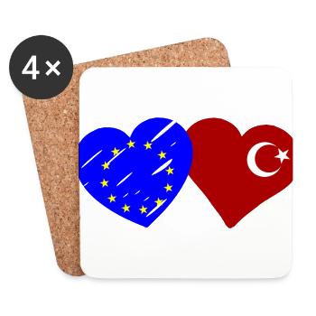 Europa und Türkei Allianz - Untersetzer (4er-Set) - Weiß - Vorne