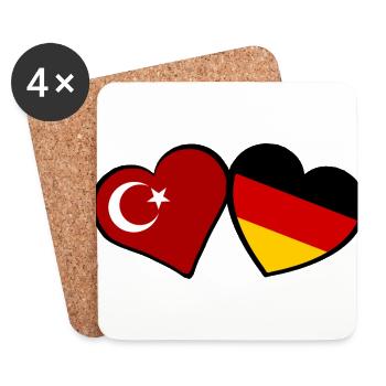 Le partenariat turco-allemand - Dessous de verre (lot de 4) - blanc - Devant