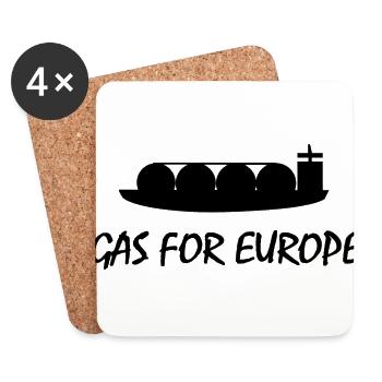 Gaz GNL pour l’Europe - Dessous de verre (lot de 4) - blanc - Devant