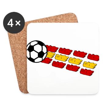 Spanische Fußball Fans - Untersetzer (4er-Set) - Weiß - Vorne