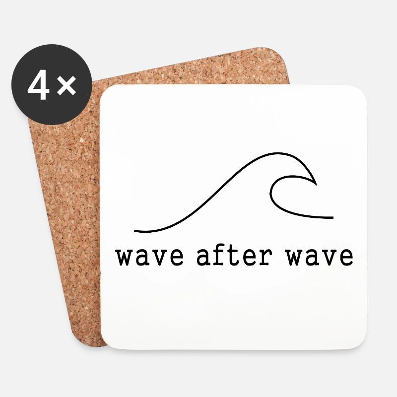 Wave after wave - Coasters (set of 4) - white