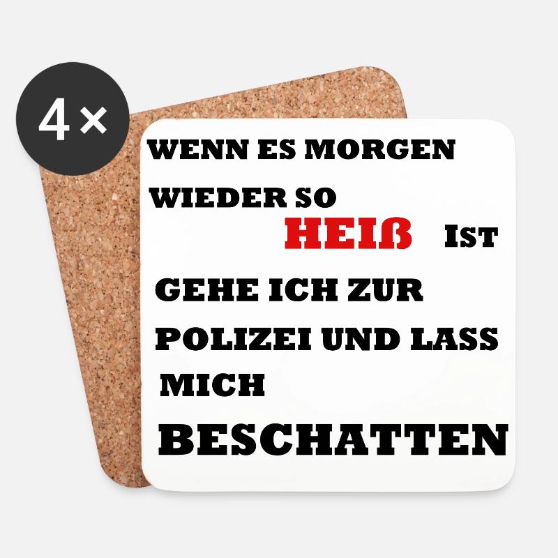 Sommer Hitze - Untersetzer (4er-Set) - Weiß
