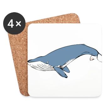Baleine - Dessous de verre (lot de 4) - blanc - Devant