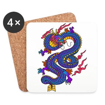 dragon - Dessous de verre (lot de 4) - blanc - Devant