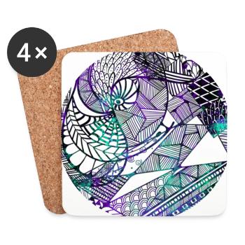 Mandala - Untersetzer (4er-Set) - Weiß - Vorne