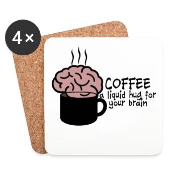 café - Dessous de verre (lot de 4) - blanc - Devant