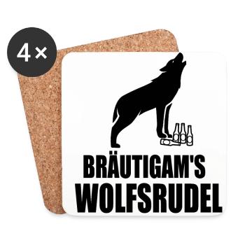 Bräutigam's Wolfsrudel - Untersetzer (4er-Set) - Weiß - Vorne