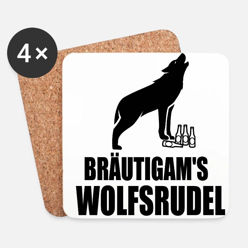Bräutigam's Wolfsrudel - Untersetzer (4er-Set) - Weiß