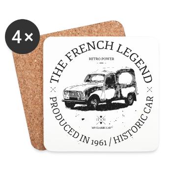 4L van - Coasters (set of 4) - white - Front