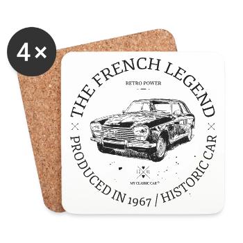 204 coupé - Dessous de verre (lot de 4) - blanc - Devant