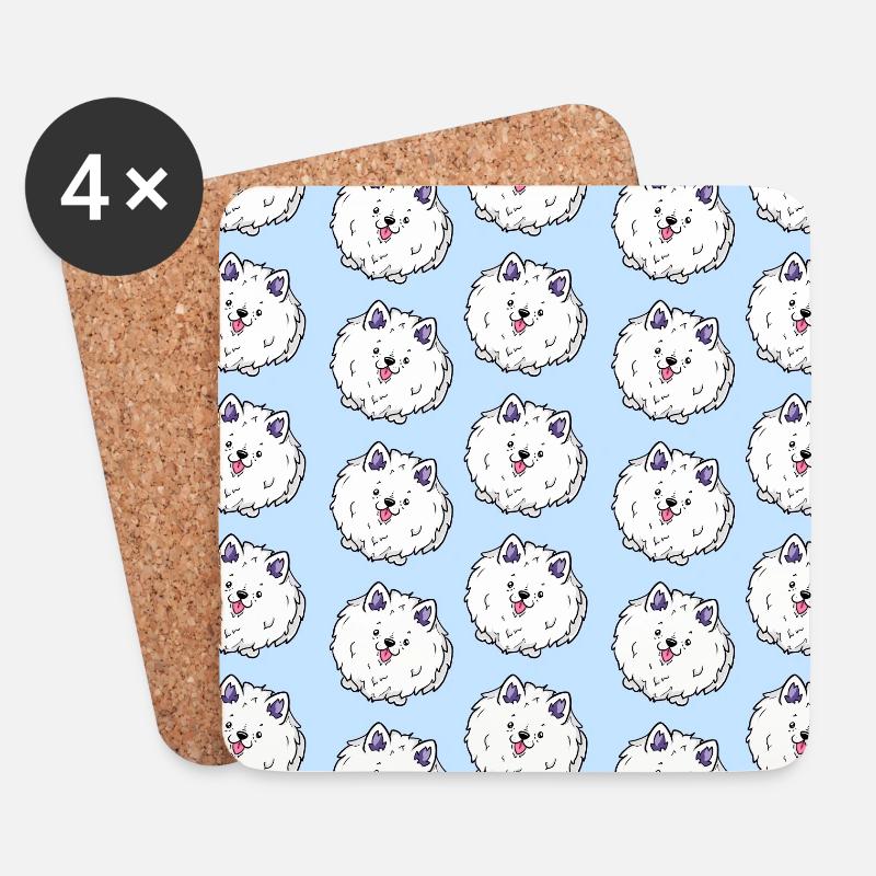 Dogs pattern - Coasters (set of 4) - white