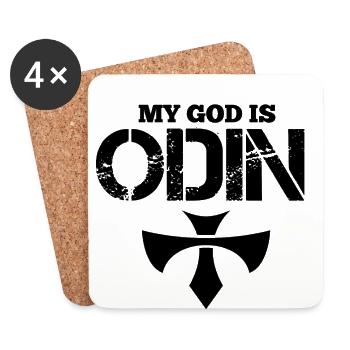 My god is Odin my god is Odin Viking design - Coasters (set of 4) - white - Front
