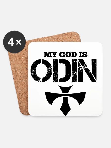 My god is Odin mein Gott ist Odin Wikinger Design - Untersetzer (4er-Set) - Weiß