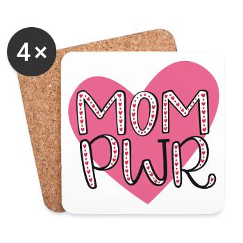 MOM PWR - Untersetzer (4er-Set) - Weiß - Vorne