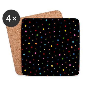 Confetti pattern colorful carnival - Coasters (set of 4) - white - Front