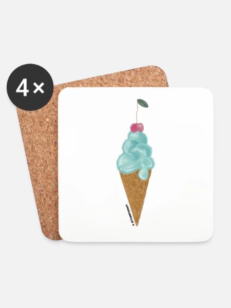 Eis - Untersetzer (4er-Set) - Weiß
