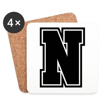 Buchstabe N - Untersetzer (4er-Set) - Weiß - Vorne