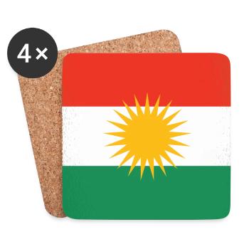Kurdistan Gesichtsmaske Geschenkidee - Untersetzer (4er-Set) - Weiß - Vorne