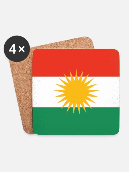 Kurdistan Face Mask Gift Idea - Coasters (set of 4) - white