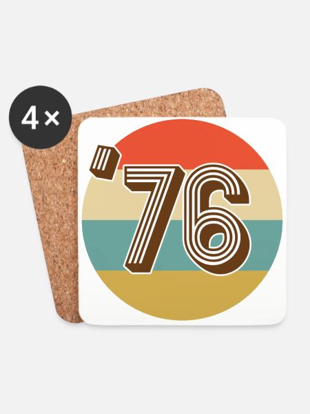 1976 Vintage Jahrgang - Untersetzer (4er-Set) - Weiß