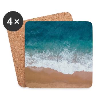 Blaues Meer und Sand - Untersetzer (4er-Set) - Weiß - Vorne