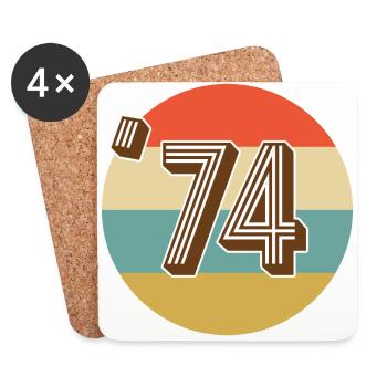1974 vintage vintage - Coasters (set of 4) - white - Front