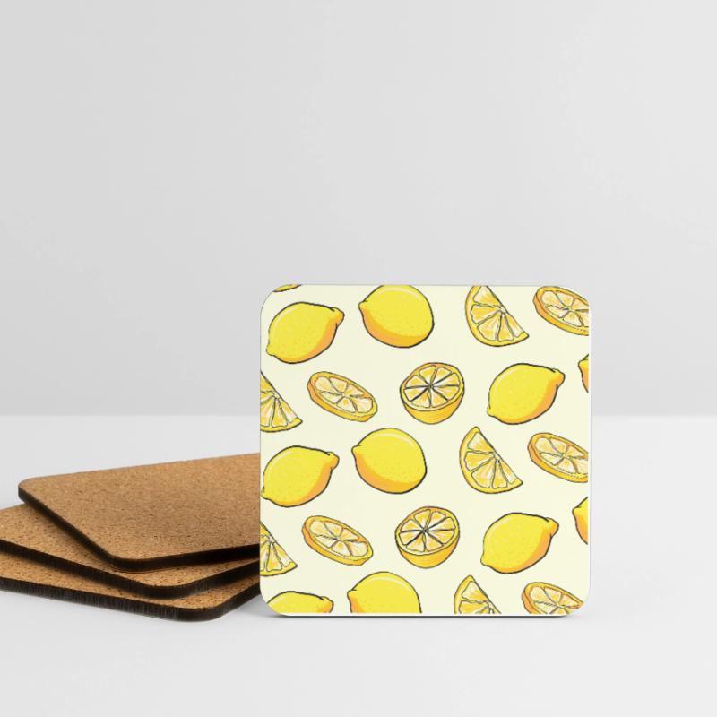 Fruit Summer Pattern Lemons Pattern Lemons Citrus Coasters (set of 4)