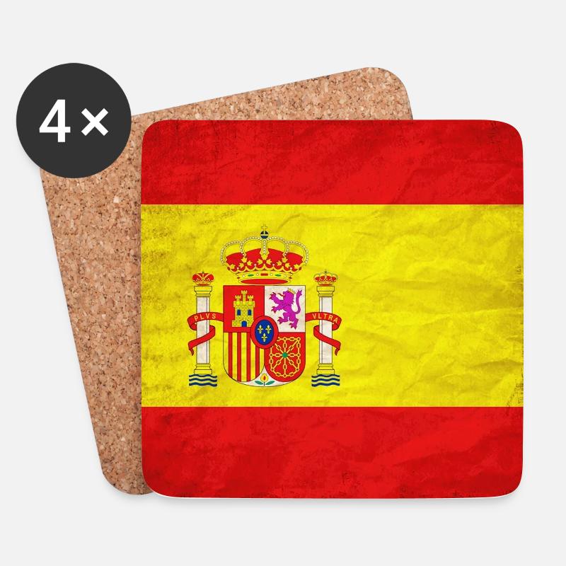 Spanien Flagge - Untersetzer (4er-Set) - Weiß