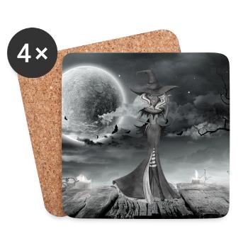 sorcière - Dessous de verre (lot de 4) - blanc - Devant