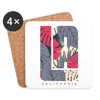 Los Angeles - Dessous de verre (lot de 4) - blanc - Devant