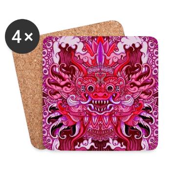pink bali - Coasters (set of 4) - white - Front