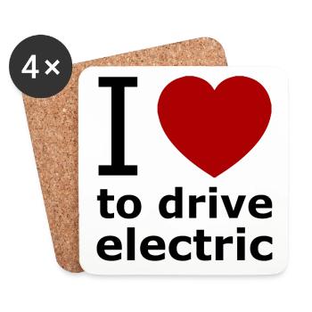 Electric car - Coasters (set of 4) - white - Front