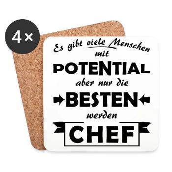 Chef - Untersetzer (4er-Set) - Weiß - Vorne