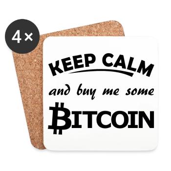 Bitcoin - Dessous de verre (lot de 4) - blanc - Devant