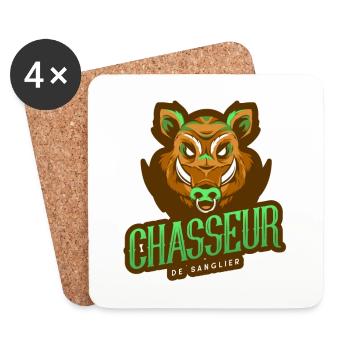 Wild boar hunter - hunter hunting gift idea - Coasters (set of 4) - white - Front
