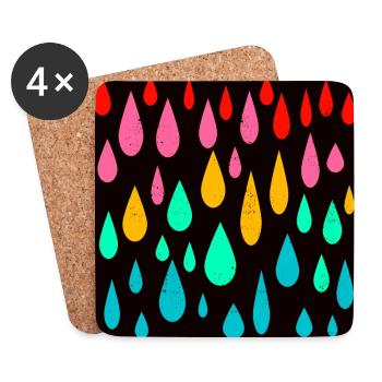 Colorful rainbow drops - Coasters (set of 4) - white - Front