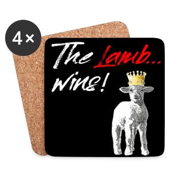 the lamb wins - Coasters (set of 4) - white - Front