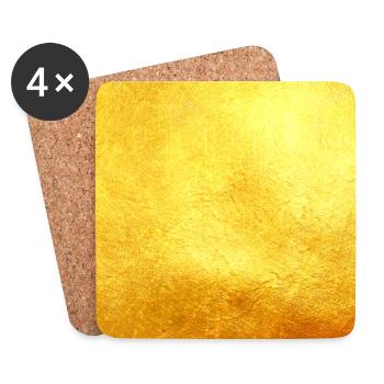 Plain Gold | Gold Texture | gold Pattern | Gold - Coasters (set of 4) - white - Front